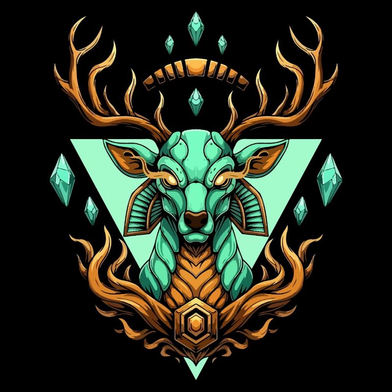Fairy geometric turquoise deer