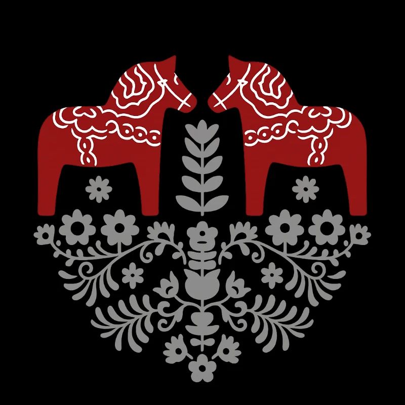 Dala Pferd – Skandinavische Folklore in Grau
