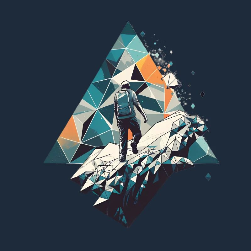 Geometrischer Bergsteiger im Polygonstil