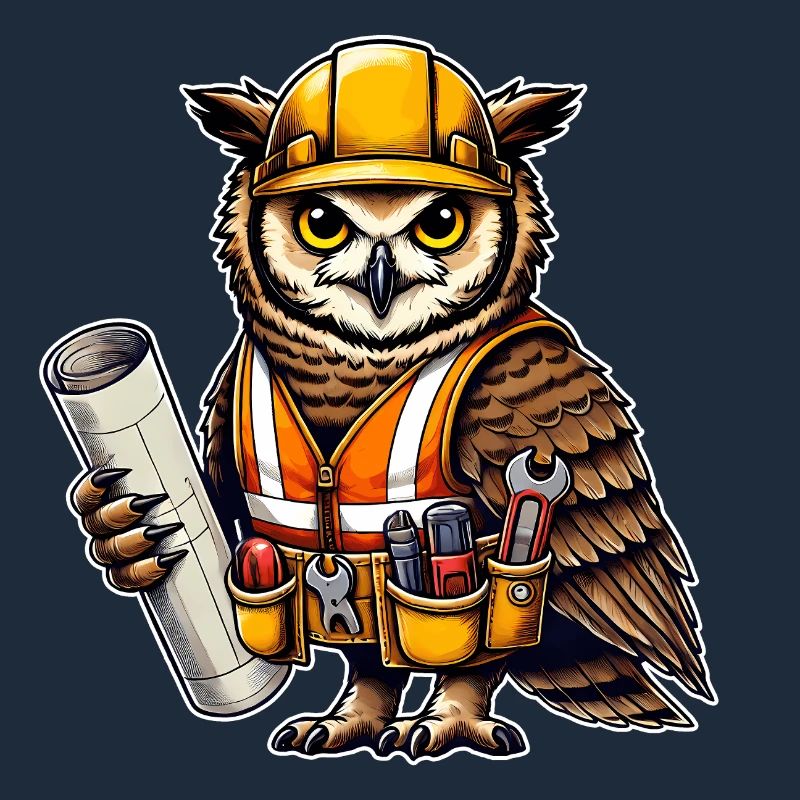 Bauarbeiter-Eule – Clever & Handwerklich!