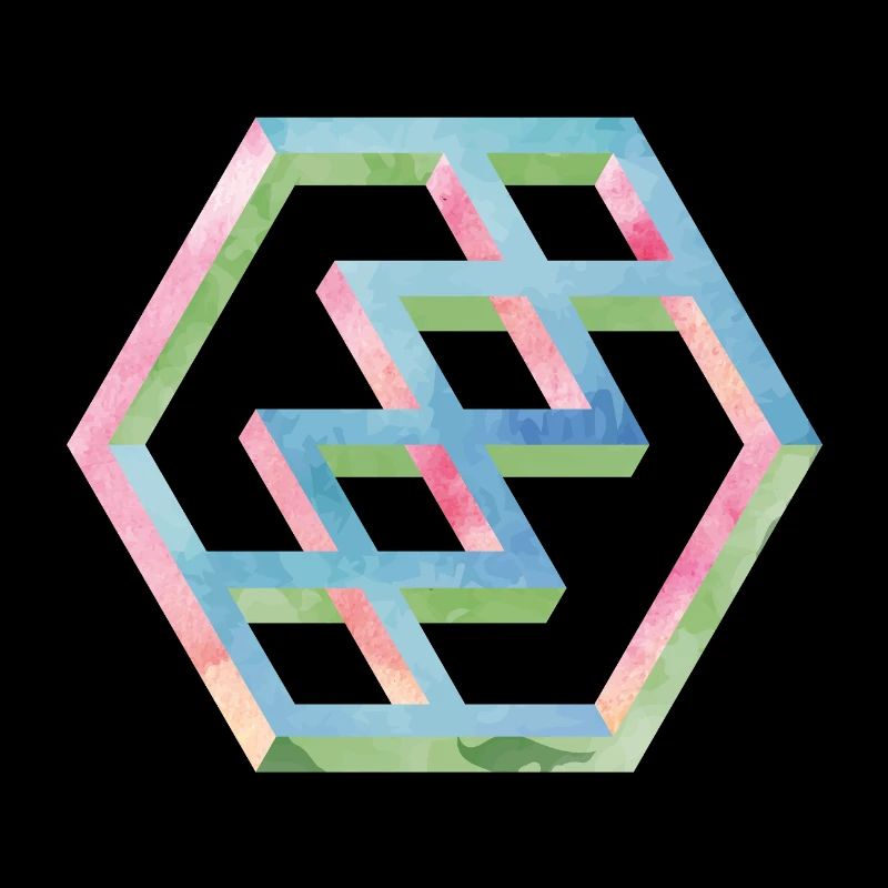 Abstract Colorful Hexagon Pattern