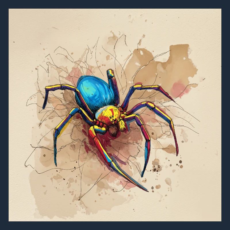 Araignée colorée dans le style aquarelle
