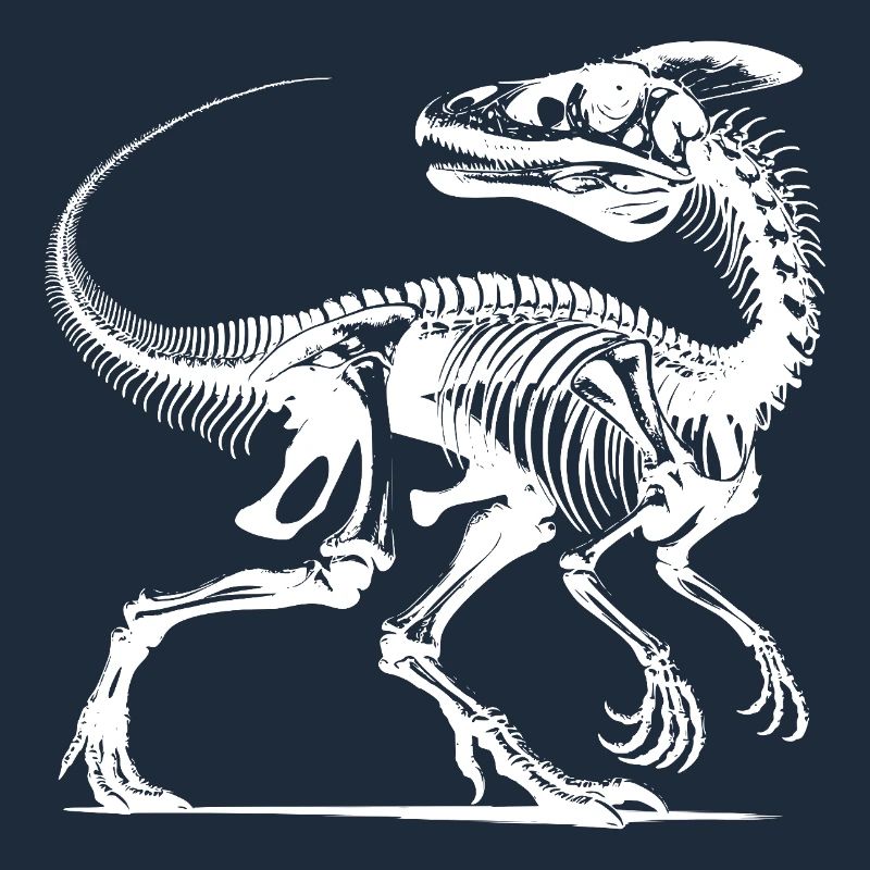 Dinosaur Raptor with Backbone Bones