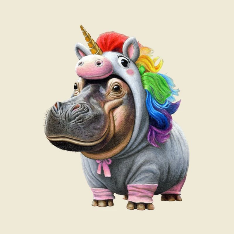 Nilpferd Einhorn