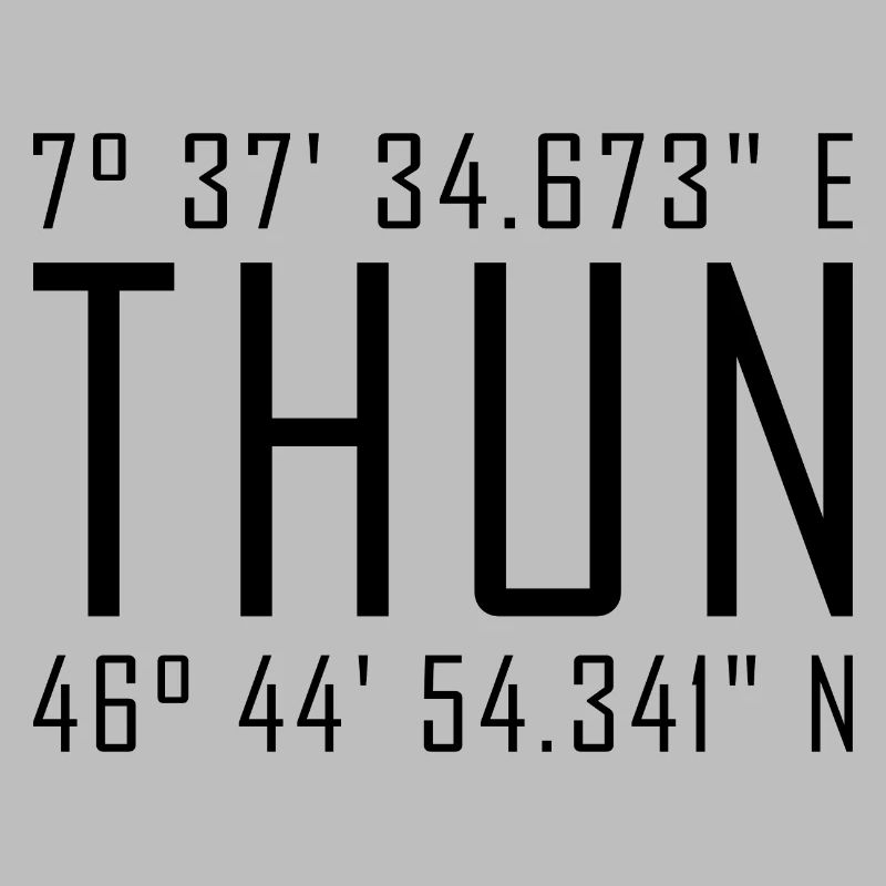 Coordonnées de Thun – Typographie avec référence locale Besch