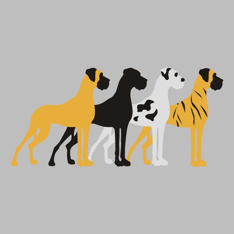 Four basic colors Great Dane