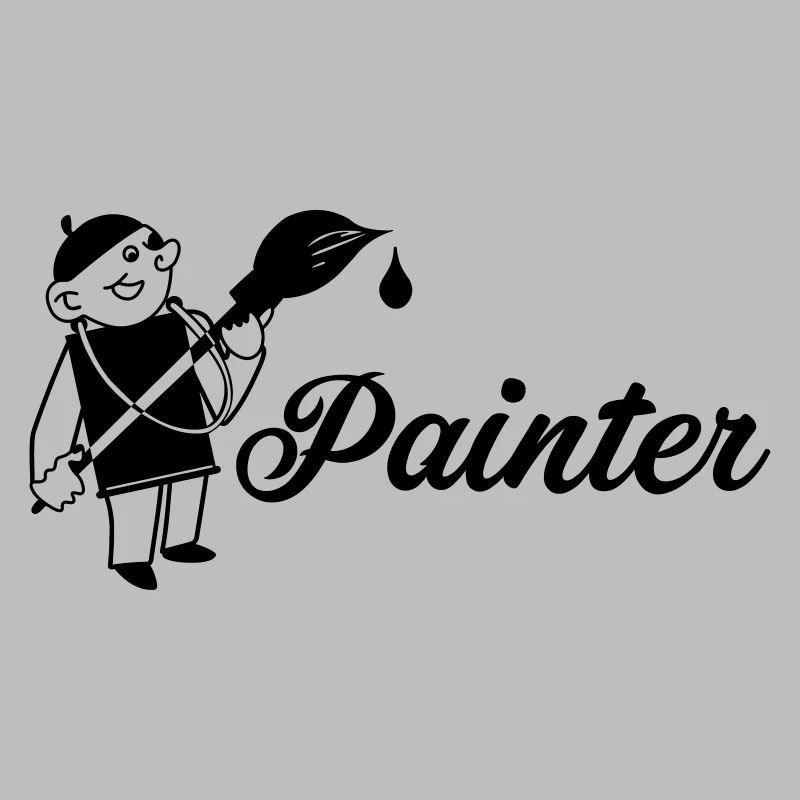 Painter with brush text painter