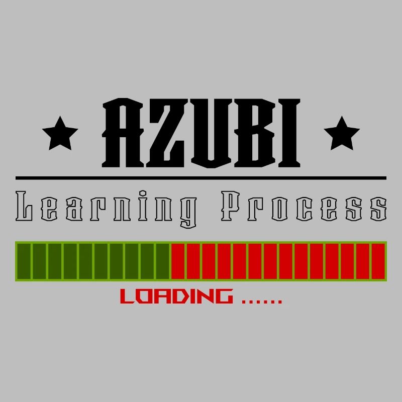 AZUBI learning process loading white tshirt