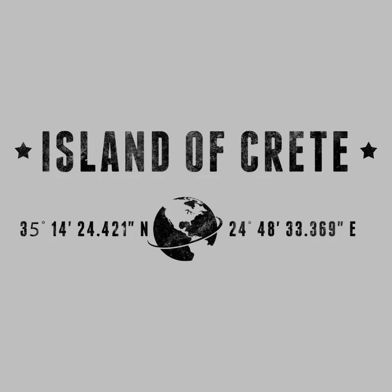 Crete Stylized Geographical Coordinates