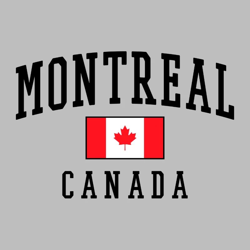 Montreal Canada Design with Maple Leaf Motif