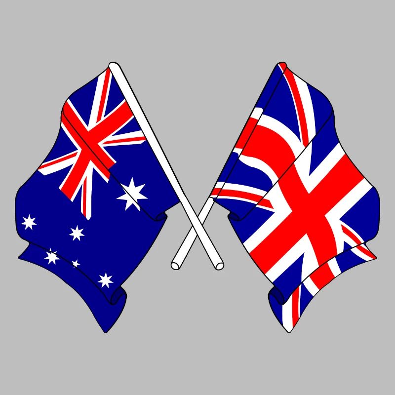 Drapeau de l’Australie et drapeau de l’Angleterre