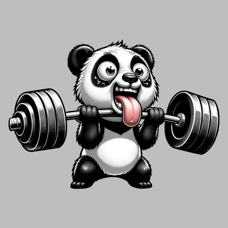 Panda Workout Strength Training Weightlifter Funny