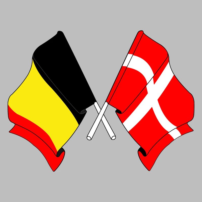 Drapeau de la Belgique et drapeau du Danemark