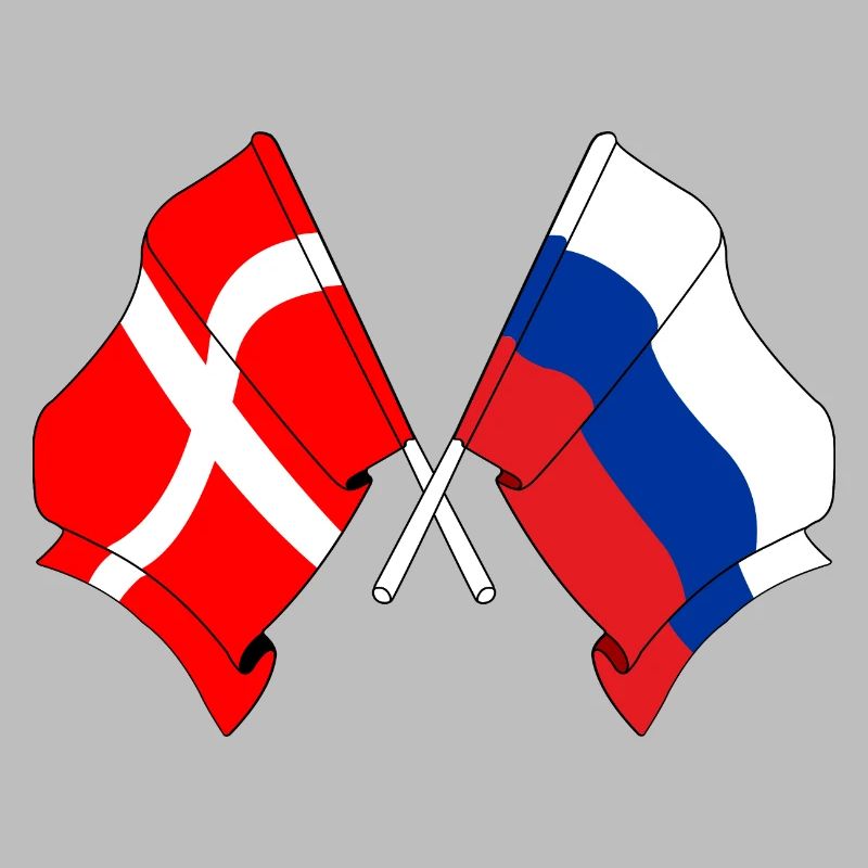 Drapeau Danemark, drapeau Russie