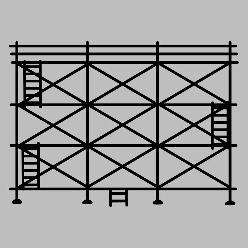Silhouette d’échafaudage, échafaudage de construction