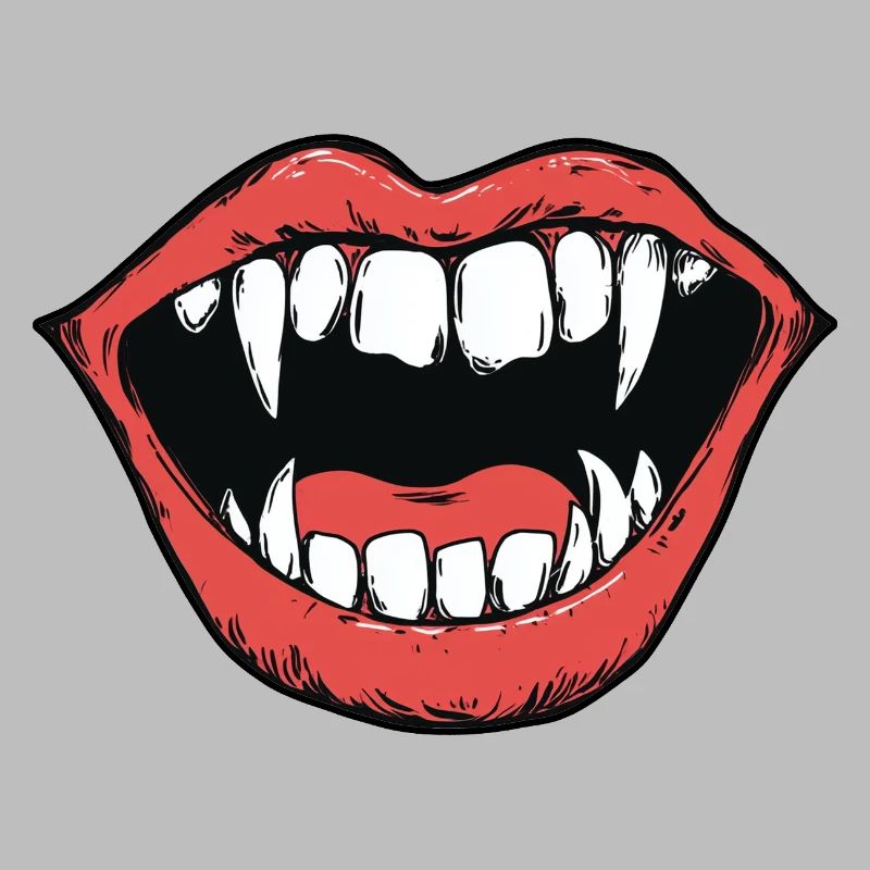 vampire mouth, sharp teeth, bite