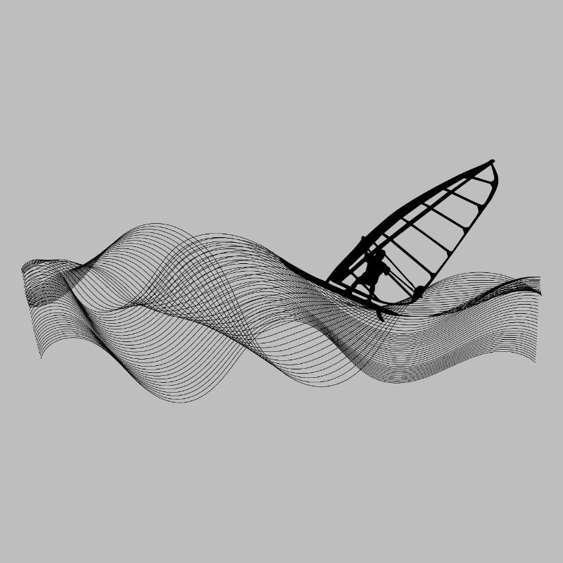 Windsurfer on wave structure