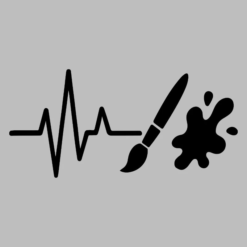 Paint Roller Heartbeat Line DIY Painter Design