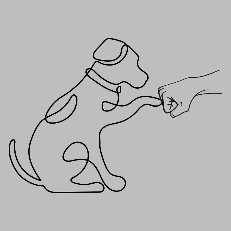 Main pointe chien silhouette minimaliste