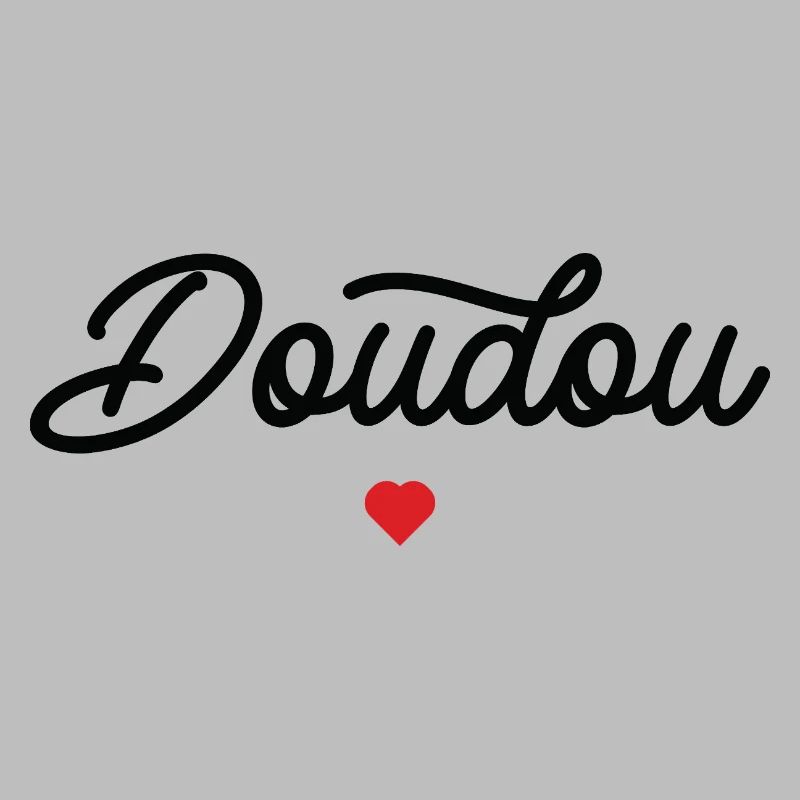 Doudou Coeur Script Noir