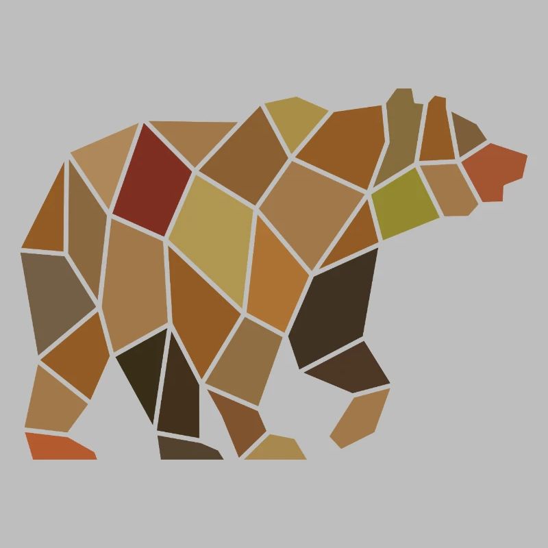 Geometric Bear from Mosaic Polygon
