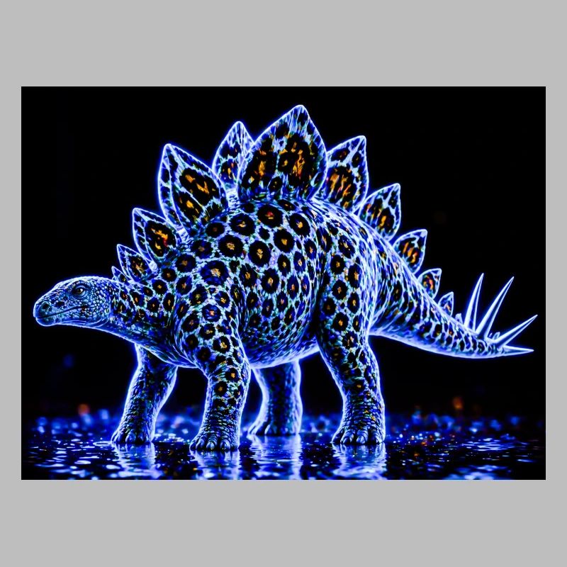 Neon Stegosaurus Glow Pattern