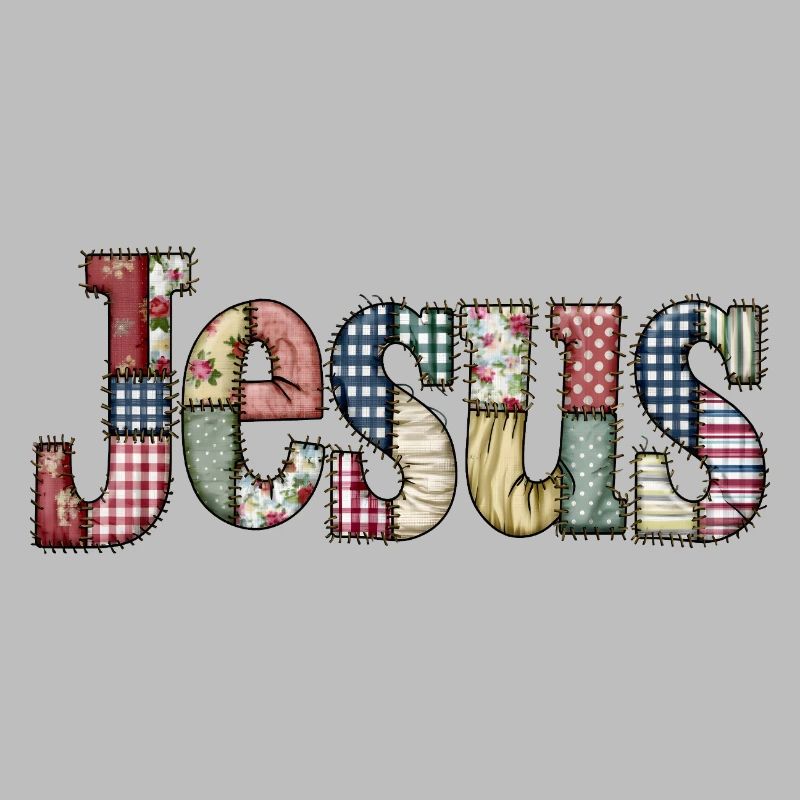Lettrage Jésus en patchwork