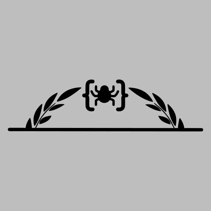 Code logo araignée en demi-couronne de laurier