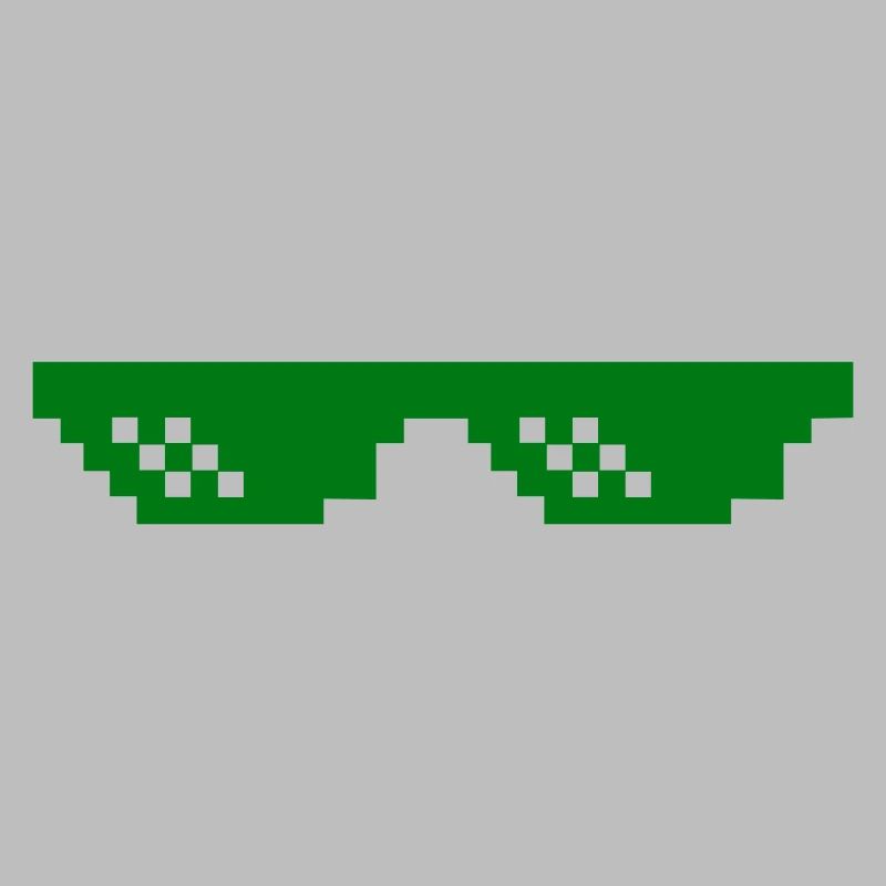 Green pixel pattern with contrast blocks