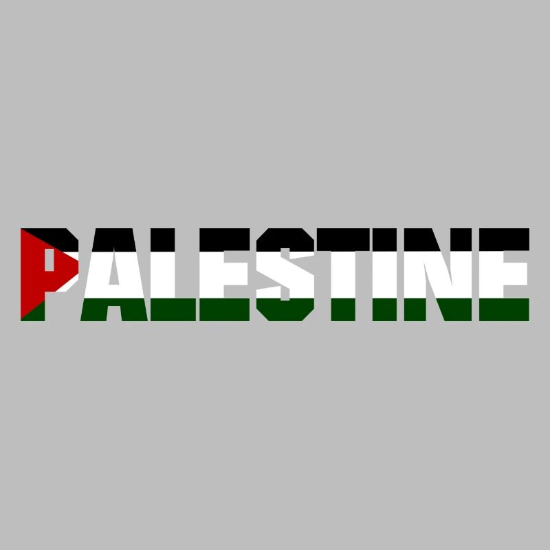 Drapeau de conception de lettrage de la Palestine