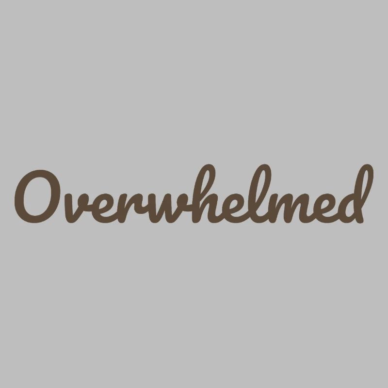 Overwhelms script text in brown