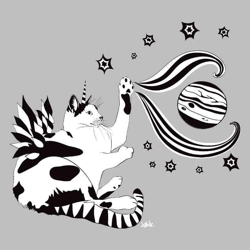 Chat de l’espace dans la danse des planètes