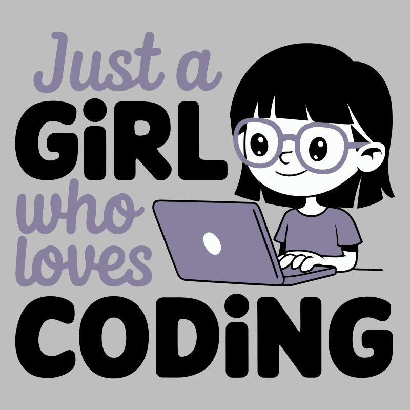 Nur ein Mädchen, das das Programmieren liebt