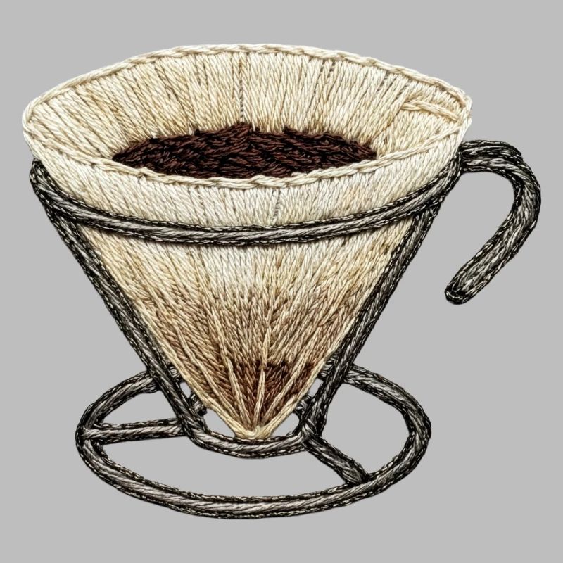 Embroidered coffee filter – coffee nerd (printed)