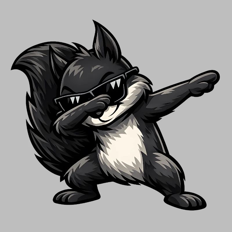Dabbing Schwarzes Eichhörnchen