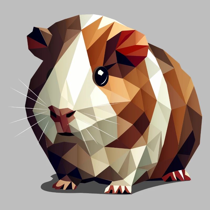 Mignon cochon d’Inde dans le style polygone