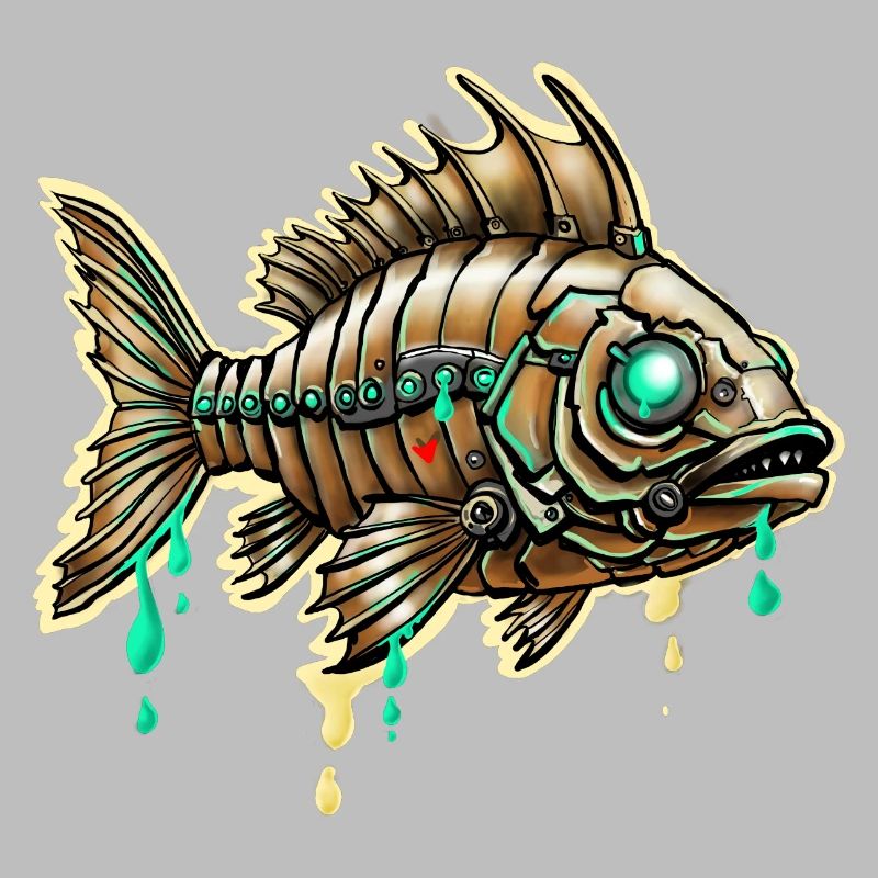 Cybernetic Steampunk Fish