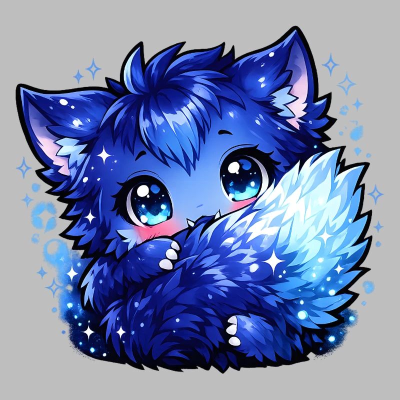 Blauer Eisfuchs Chibi-Design