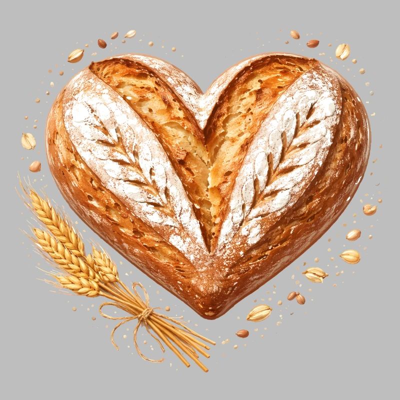 Herz Brot Backen Sauerteig Bäcker Design 