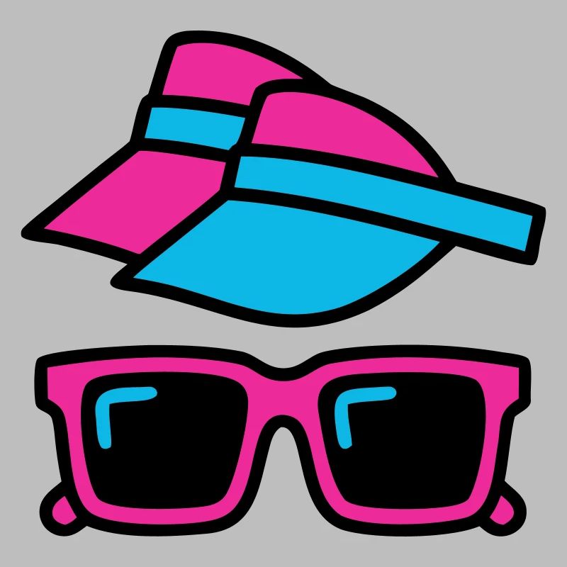 80er Sonnenblende Brille Set