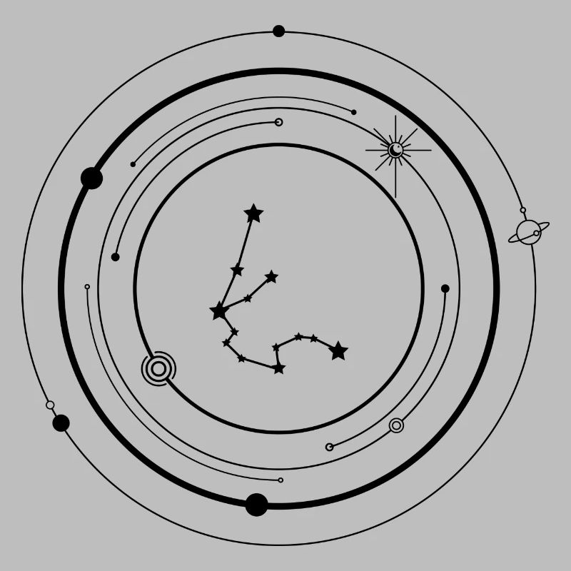 Constellation de points en éclat d’étoile
