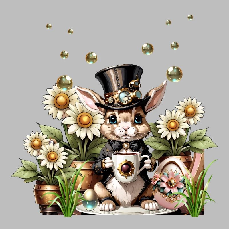 This cute Steampunk Easter Bunny is here