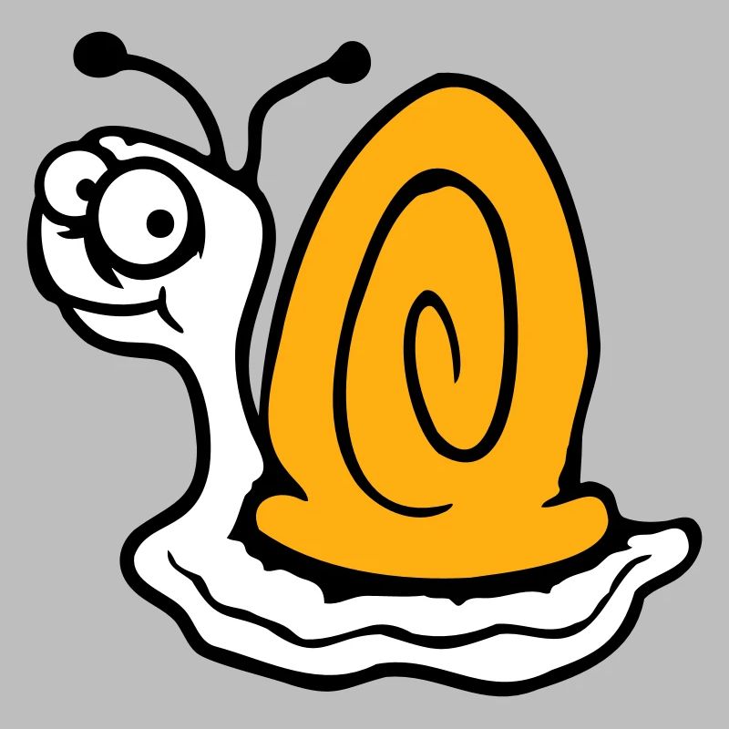 Snail anxious unsure looking back cute