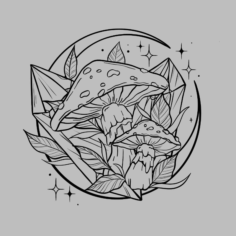 Witchy Toadstool with Magic Crystal