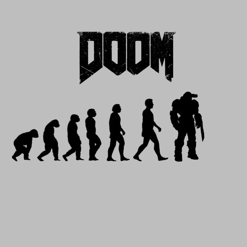 Minimalist Human Evolution Silhouettes