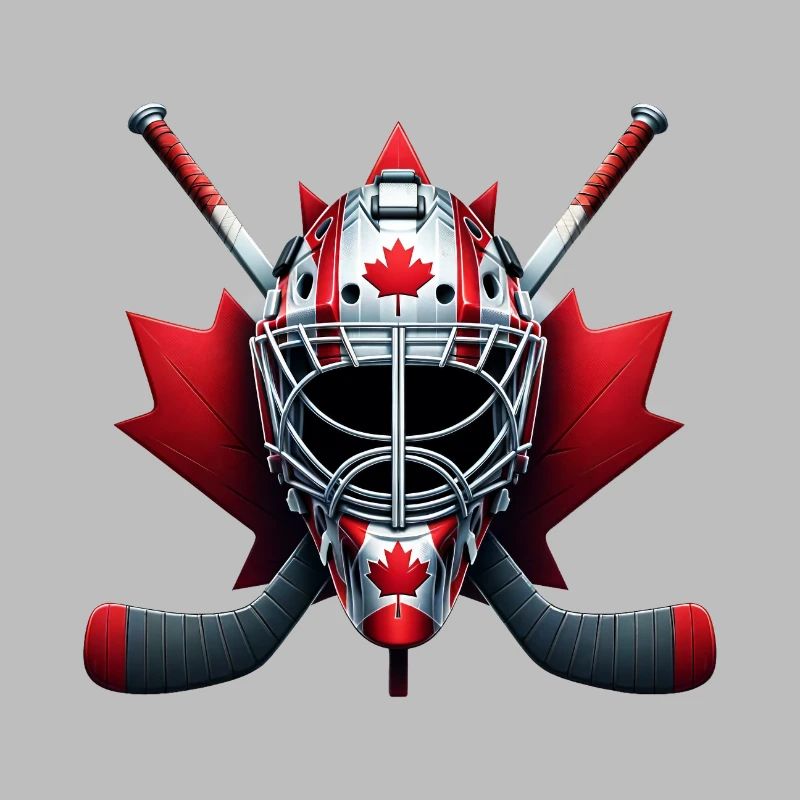 Conception de casque avec drapeau de hockey sur
