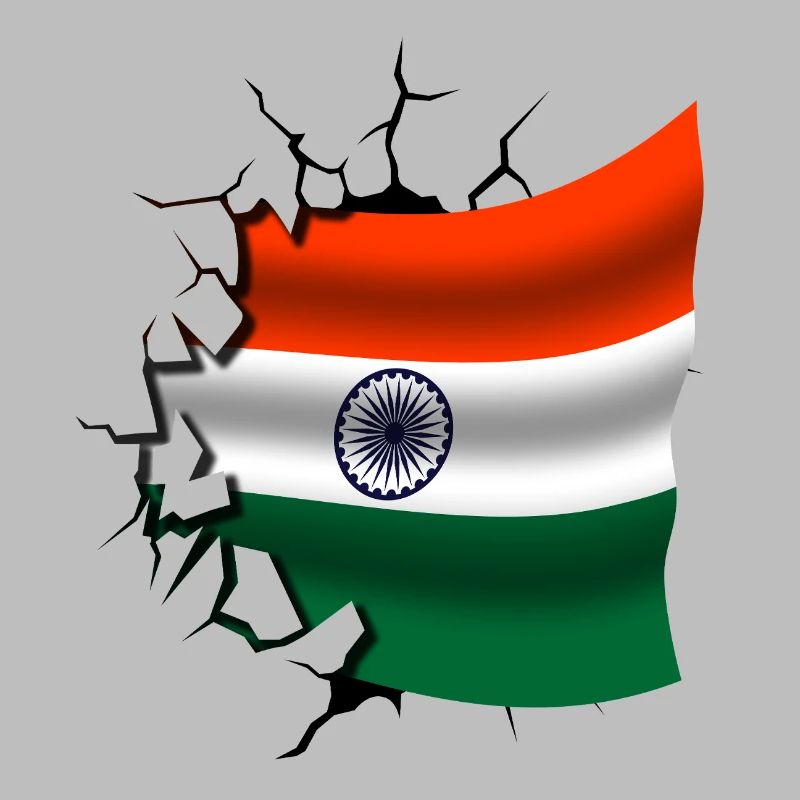 Drapeau de l’Inde - Inde - Drapeau Broken Design