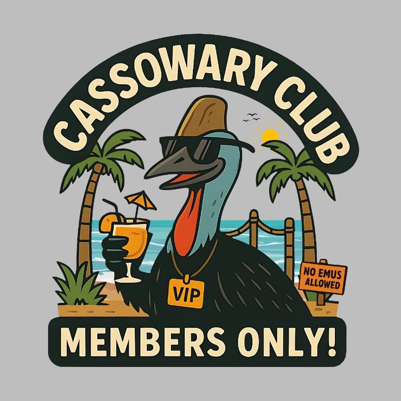 Australia Beach Cassowary Club Members Only 