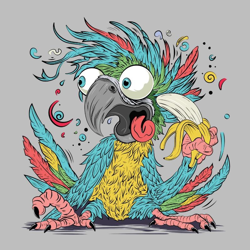 Cuclillo Perroquet Conception de dessin ludique | Coloré