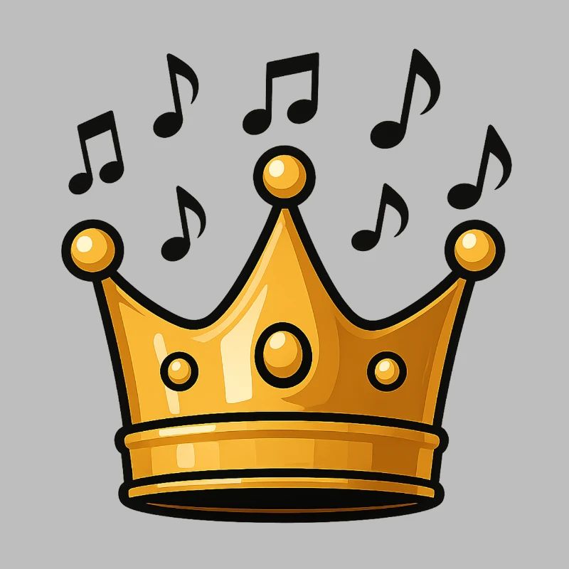King's crown with musical elements
